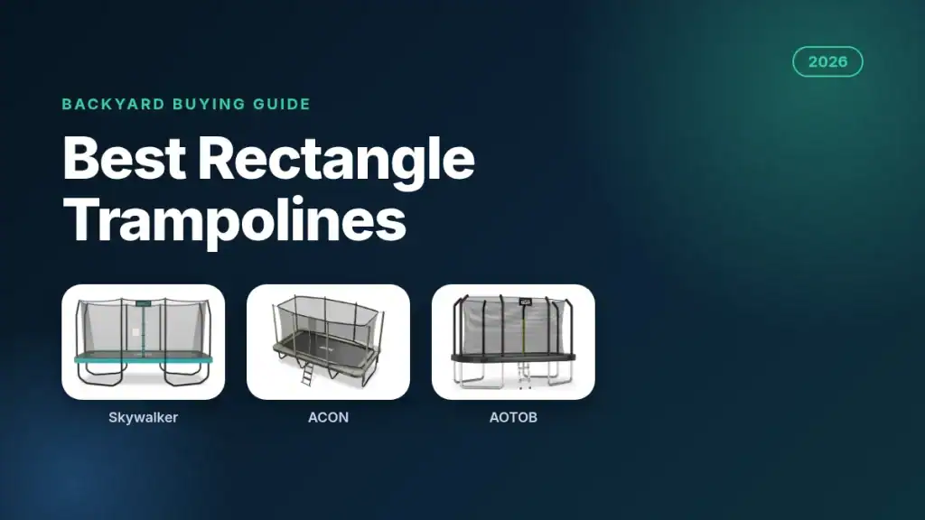 Best rectangle trampolines 2026 buying guide featuring Skywalker, ACON and AOTOB rectangle trampolines
