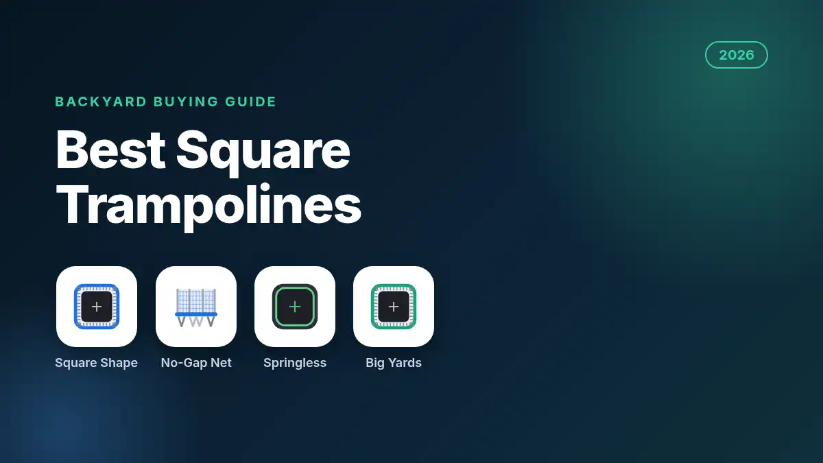 Best square trampolines 2026 buying guide with square trampoline icons
