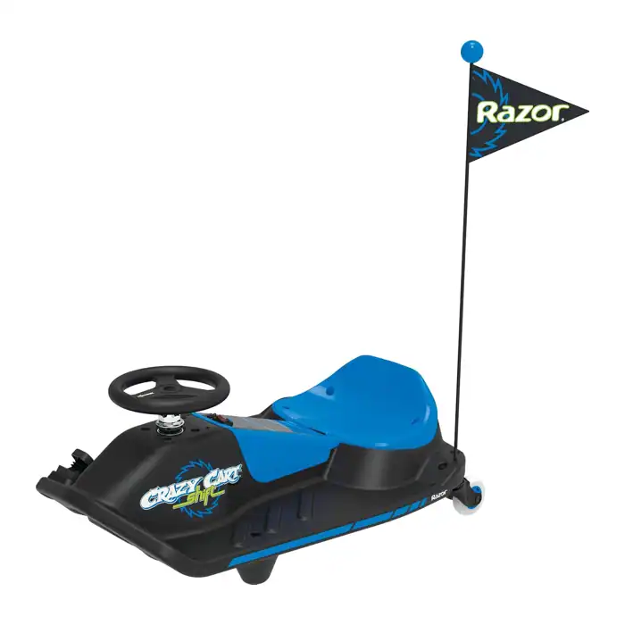 Razor Crazy Cart Shift electric drifting go kart for kids in blue and black